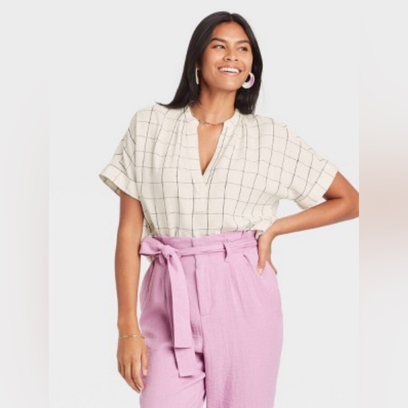 A New Day Black and White Striped Blouse NWOT - Picture 1 of 4